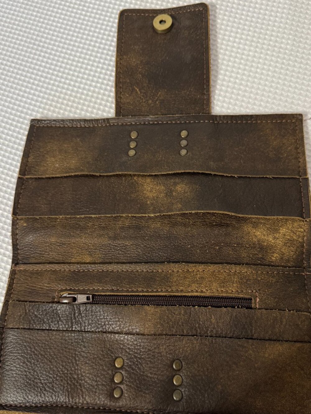 Upcycled Pink Pony Hair Leather Clutch Wallet - Picture 4 of 9